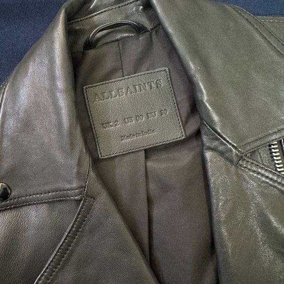 All Saints Dalby Slim Fit Leather Biker Jacket. Condition 10/10 - Picture 5 of 8